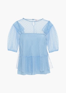 RED Valentino REDValentino - Gathered point d'esprit top - Blue - IT 40
