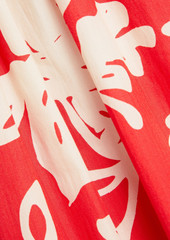 RED Valentino REDValentino - Shirred printed cotton mini dress - Orange - IT 36