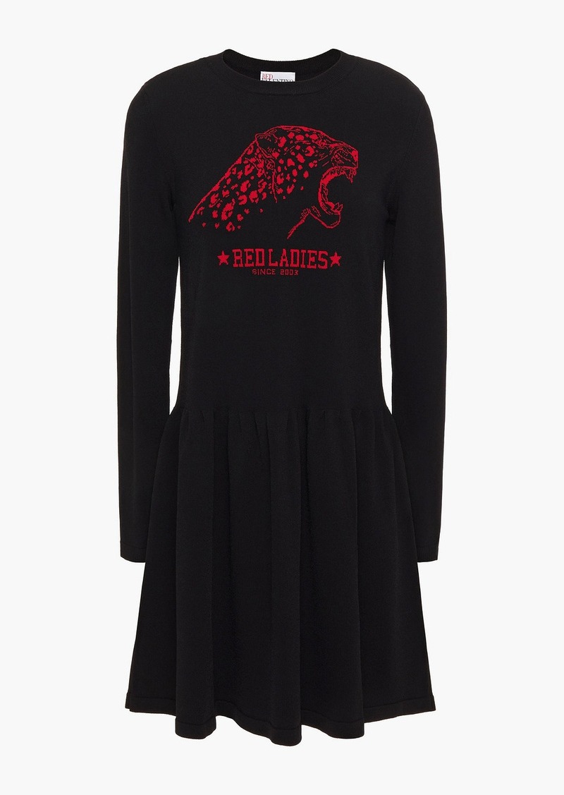 RED Valentino REDValentino - Jacquard-knit mini dress - Black - XS