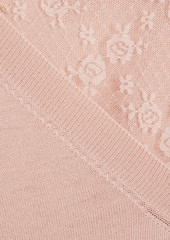 RED Valentino REDValentino - Lace-paneled wool turtleneck sweater - Pink - XS