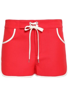 RED Valentino REDValentino - Lace-up cotton-blend shorts - Red - IT 40