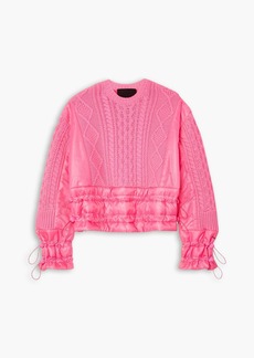 RED Valentino REDValentino - Mesh-paneled shell and cable-knit wool-blend sweater - Pink - S