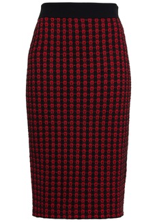 RED Valentino REDValentino - Metallic jacquard-knit pencil skirt - Red - XS