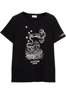 RED Valentino REDValentino - Metallic printed cotton-jersey T-shirt - Black - XS