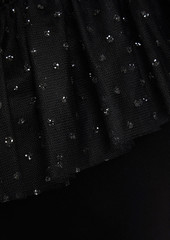 RED Valentino REDValentino - One-shoulder glittered tulle-paneled stretch-knit mini dress - Black - S