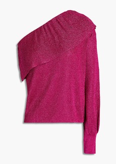RED Valentino REDValentino - One-sleeve ruffled metallic knitted top - Pink - XS