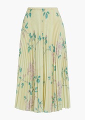 RED Valentino REDValentino - Pleated floral-print crepe midi skirt - Yellow - IT 40