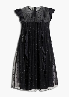 RED Valentino REDValentino - Pleated glittered tulle mini dress - Black - IT 40