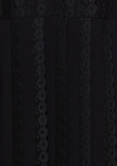 RED Valentino REDValentino - Pleated lace-trimmed crepe mini dress - Black - IT 40