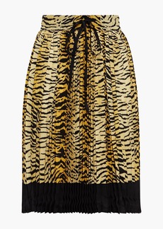 RED Valentino REDValentino - Pleated tiger-print silk crepe de chine skirt - Animal print - IT 38