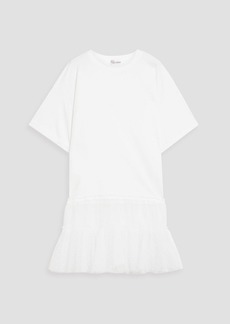 RED Valentino REDValentino - Point d'espirit-paneled cotton-jersey T-shirt - White - XS