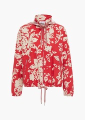 RED Valentino REDValentino - Point d'espirit-paneled printed cotton hooded jacket - Orange - IT 40
