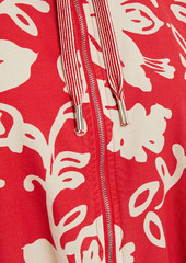 RED Valentino REDValentino - Point d'espirit-paneled printed cotton hooded jacket - Orange - IT 38