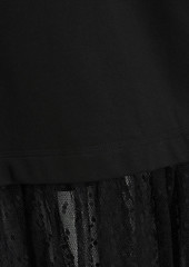 RED Valentino REDValentino - Point d'esprit-paneled cotton-blend jersey top - Black - XS
