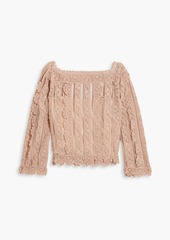 RED Valentino REDValentino - Point d’esprit-paneled crocheted lace top - Pink - IT 36