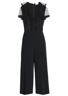 RED Valentino REDValentino - Point d'esprit-paneled cropped jumpsuit - Black - IT 38