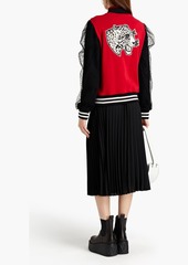 RED Valentino REDValentino - Point d'esprit-paneled French cotton-blend terry bomber jacket - Red - S