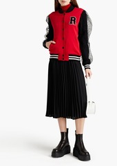 RED Valentino REDValentino - Point d'esprit-paneled French cotton-blend terry bomber jacket - Red - S