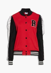 RED Valentino REDValentino - Point d'esprit-paneled French cotton-blend terry bomber jacket - Red - M