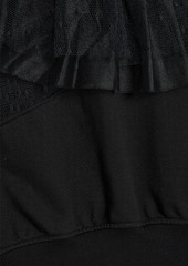 RED Valentino REDValentino - Point d'esprit-paneled French cotton-blend terry sweatshirt - Black - XS
