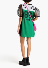 RED Valentino REDValentino - Point d'esprit-paneled printed mesh top - Green - XS