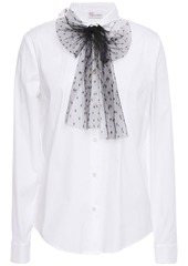 RED Valentino REDValentino - Point d'esprit-trimmed cotton Oxford and poplin shirt - White - IT 40