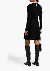 RED Valentino REDValentino - Point d'esprit-trimmed embroidered stretch-knit mini dress - Black - S