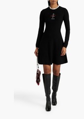 RED Valentino REDValentino - Point d'esprit-trimmed embroidered stretch-knit mini dress - Black - S