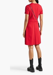 RED Valentino REDValentino - Point d'esprit-trimmed pleated stretch-jersey mini dress - Red - XS