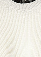 RED Valentino REDValentino - Point d'esprit-trimmed ribbed wool sweater - White - S