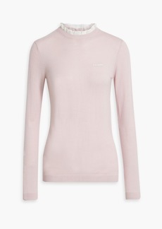 RED Valentino REDValentino - Point d'esprit-trimmed wool and cashmere-blend sweater - Pink - S