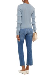 RED Valentino REDValentino - Point d'esprit-trimmed wool sweater - Blue - XS