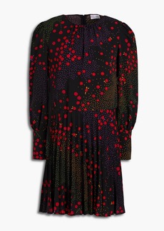 RED Valentino REDValentino - Printed plissé-crepe mini dress - Black - IT 40