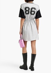 RED Valentino REDValentino - Printed point d'esprit and cotton-jersey mini dress - Black - XS