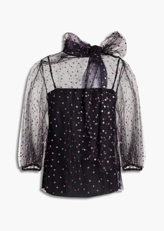 RED Valentino REDValentino - Pussy-bow glittered tulle blouse - Purple - IT 38