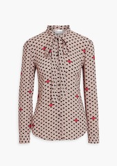 RED Valentino REDValentino - Pussy-bow printed crepe blouse - Pink - IT 38