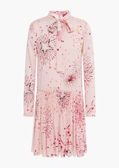 RED Valentino REDValentino - Pussy-bow printed crepe de chine mini dress - Pink - IT 38