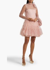 RED Valentino REDValentino - Pussy-bow ruffled glittered tulle mini dress - Pink - IT 38