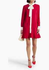 RED Valentino REDValentino - Pussy-bow two-tone crepe mini dress - Red - IT 36