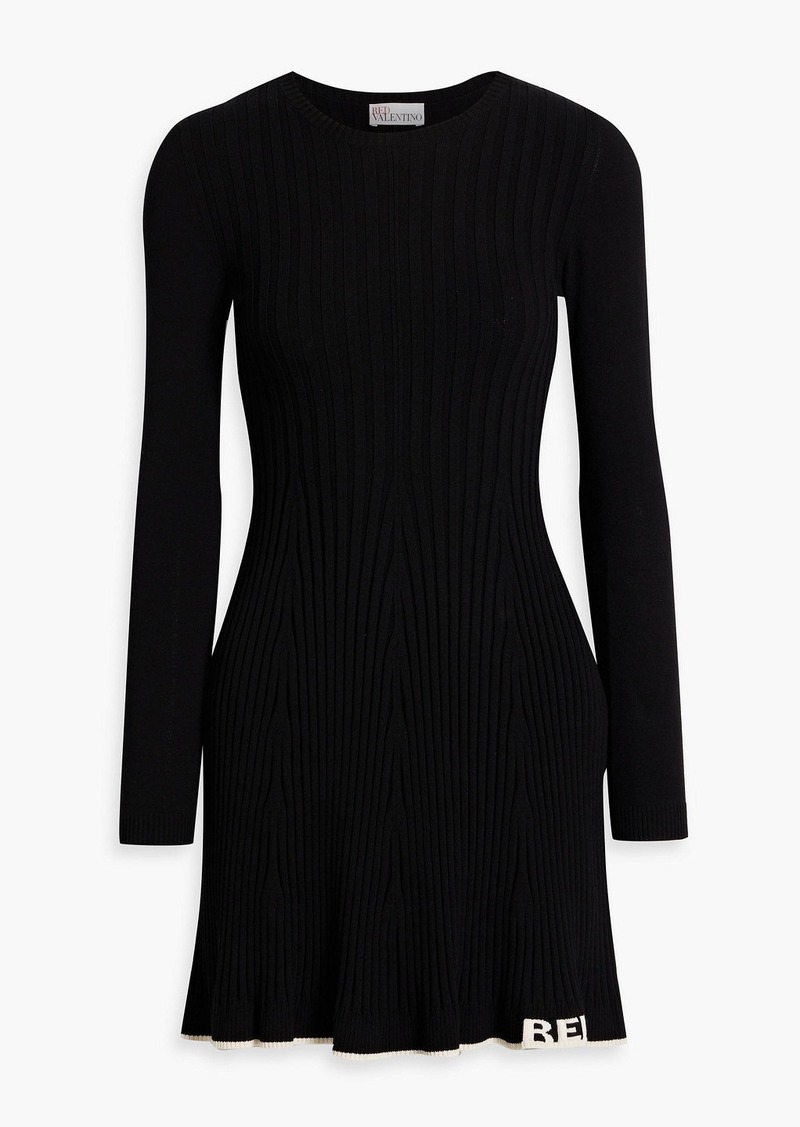 RED Valentino REDValentino - Ribbed-knit mini dress - Black - XXS