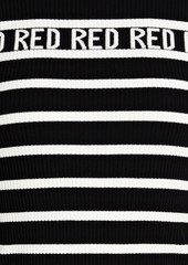 RED Valentino REDValentino - Ribbed striped intarsia-knit sweater - Black - M