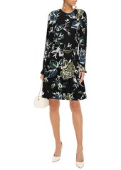 RED Valentino REDValentino - Ruched cutout floral-print crepe dress - Black - IT 40