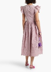 RED Valentino REDValentino - Ruffled broderie anglaise midi dress - Purple - IT 38