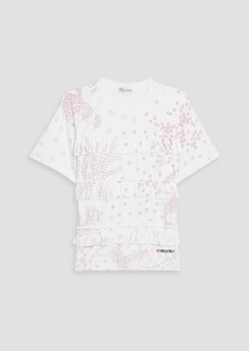 RED Valentino REDValentino - Ruffled floral-print cotton-jersey T-shirt - White - XS