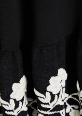 RED Valentino REDValentino - Ruffled jacquard-knit mini dress - Black - S
