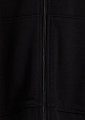 RED Valentino REDValentino - Ruffled French cotton-blend terry zip-up hoodie - Black - XXS