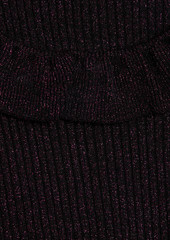 RED Valentino REDValentino - Ruffled metallic ribbed wool-blend sweater - Purple - L