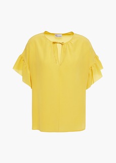 RED Valentino REDValentino - Ruffled silk crepe de chine blouse - Yellow - IT 38