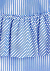 RED Valentino REDValentino - Ruffled striped cotton Oxford top - Blue - IT 36