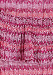 RED Valentino REDValentino - Ruffled striped ribbed-knit mini dress - Purple - XS